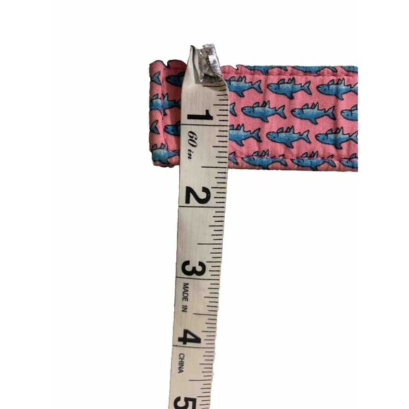 Vineyard Vines Boys D-Ring Pink Canvas Shark Belt Sz S 100%Cotton Coastal Preppy - Picture 5 of 6